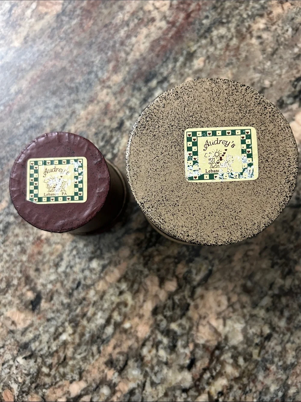 Decorative Herb & Flower Seed Canister Set - Rustic Red and Cream